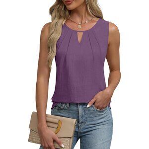 Blooming Jelly Womens Light PurpleSleeveless Basic Loose Casual Summer Tank Top